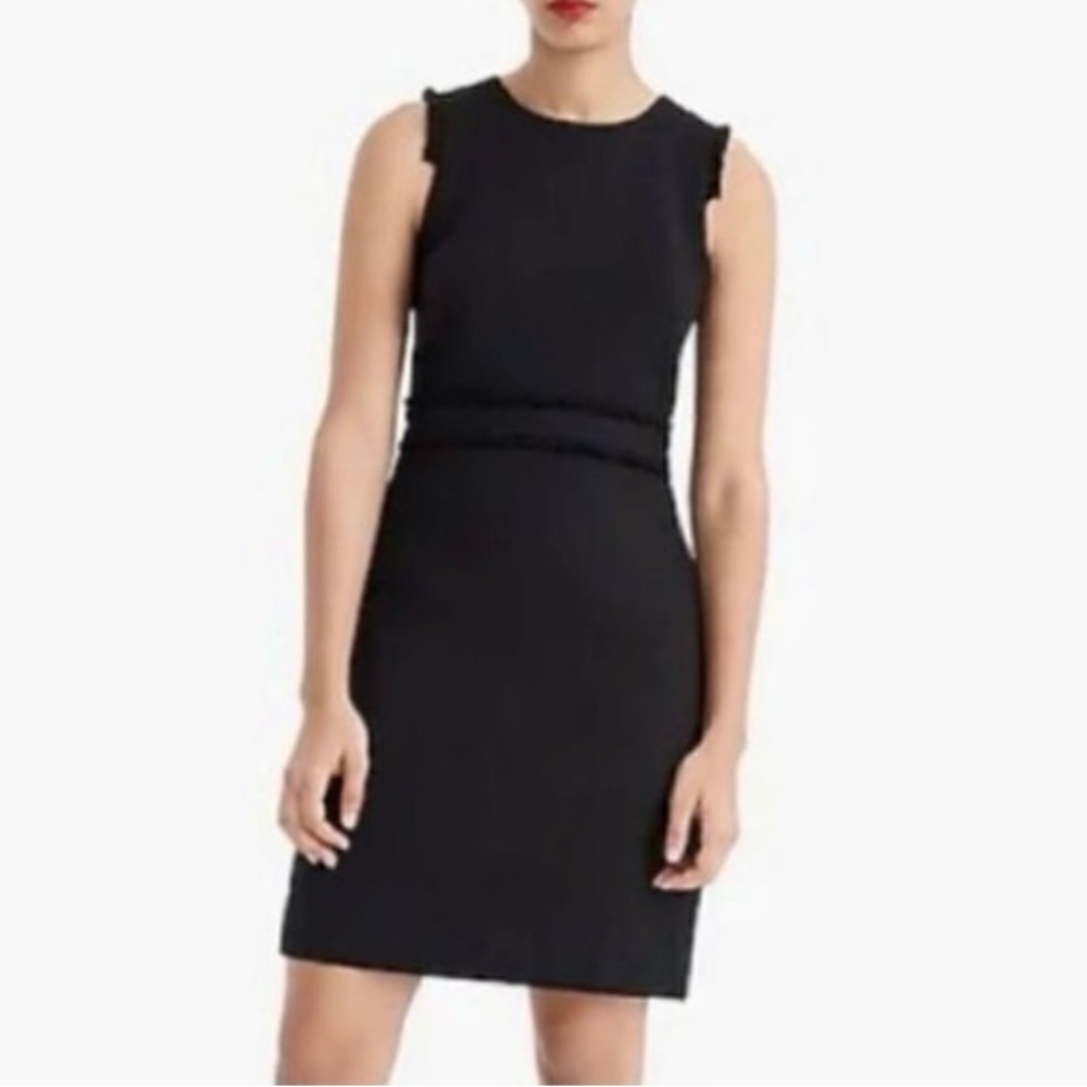 #90 J. CREW Black Sleeveless Mini Tweed Dress